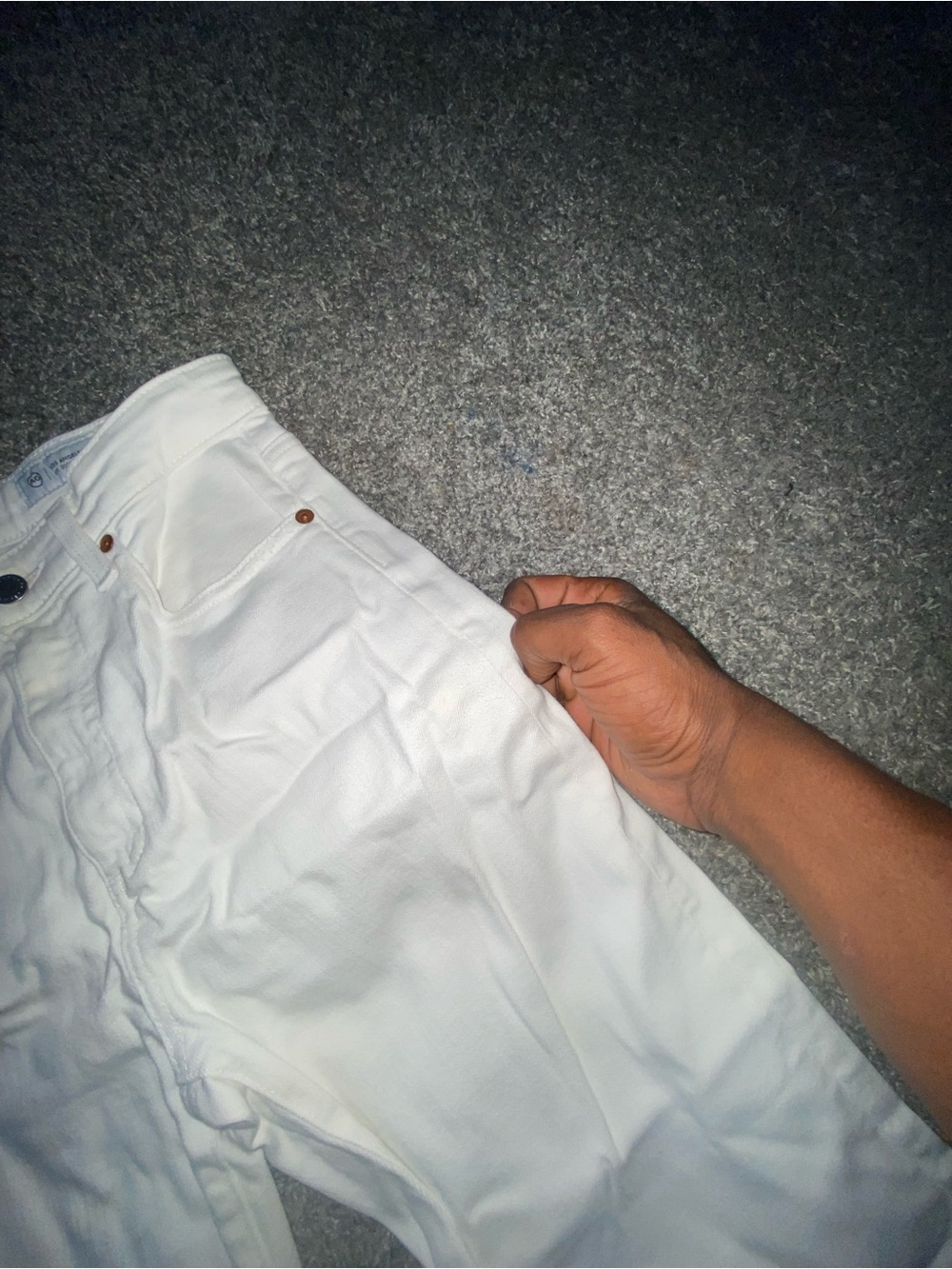 AG Adriano Goldschmied White Cropped Boot Cut Jeans - Picture 9 of 9